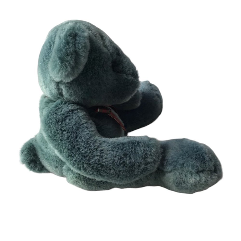 Like new Russ Blue Teddy Bear with Plaid Bow - Picture 6 of 8